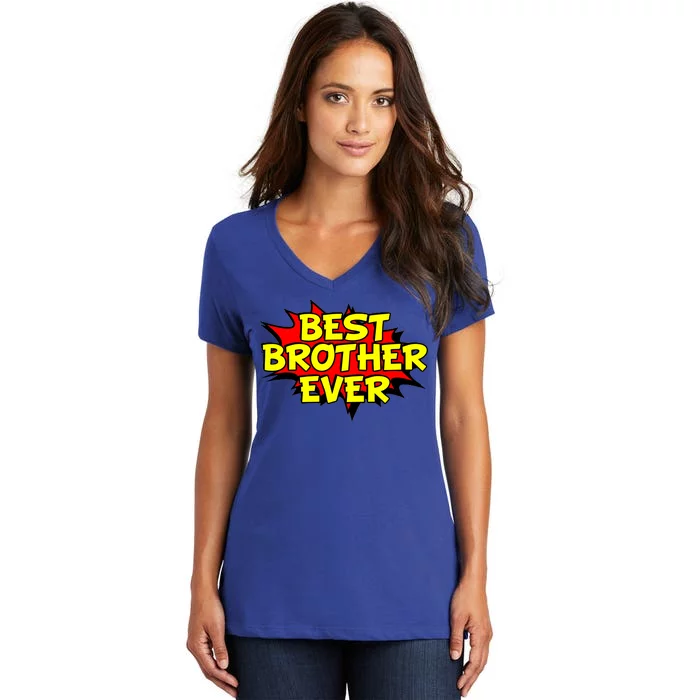 Best Brother Ever Cartoon Shout Women's V-Neck T-Shirt