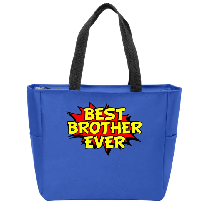 Best Brother Ever Cartoon Shout Zip Tote Bag