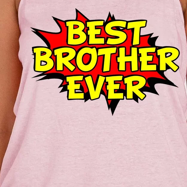 Best Brother Ever Cartoon Shout Women's Knotted Racerback Tank