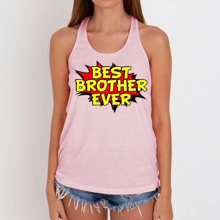 Best Brother Ever Cartoon Shout Women's Knotted Racerback Tank