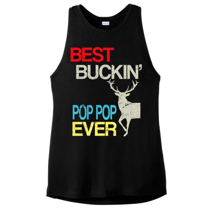 Best Buckin Pop Pop Ladies Tri-Blend Wicking Tank