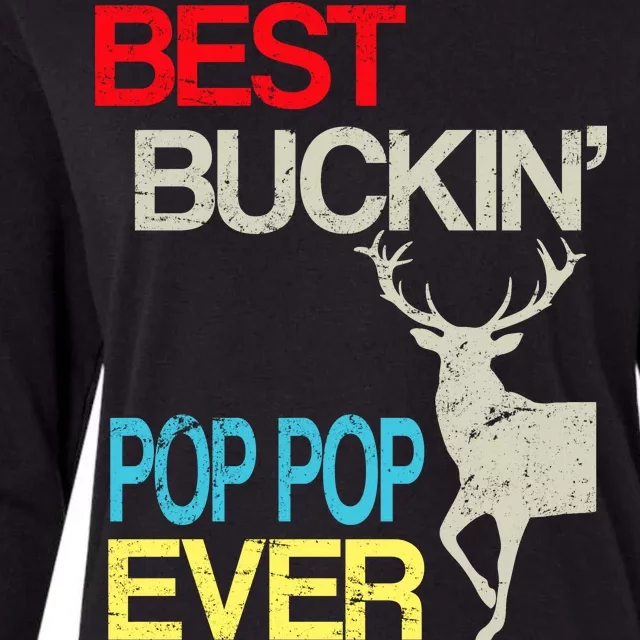 Best Buckin Pop Pop Womens Cotton Relaxed Long Sleeve T-Shirt