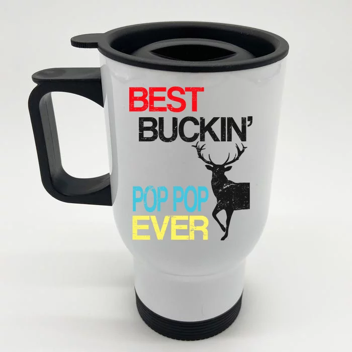 Best Buckin Pop Pop Front & Back Stainless Steel Travel Mug