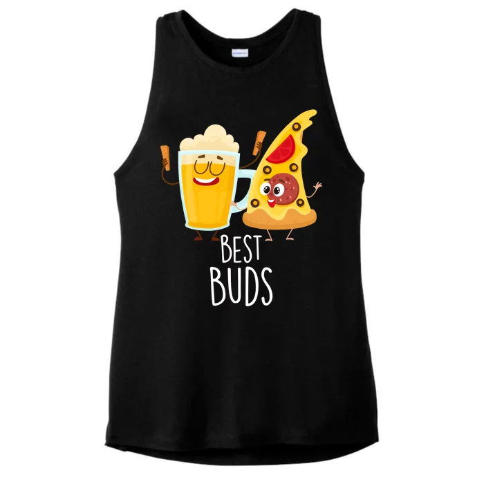 Best Buds Pizza And Beer Ladies Tri-Blend Wicking Tank