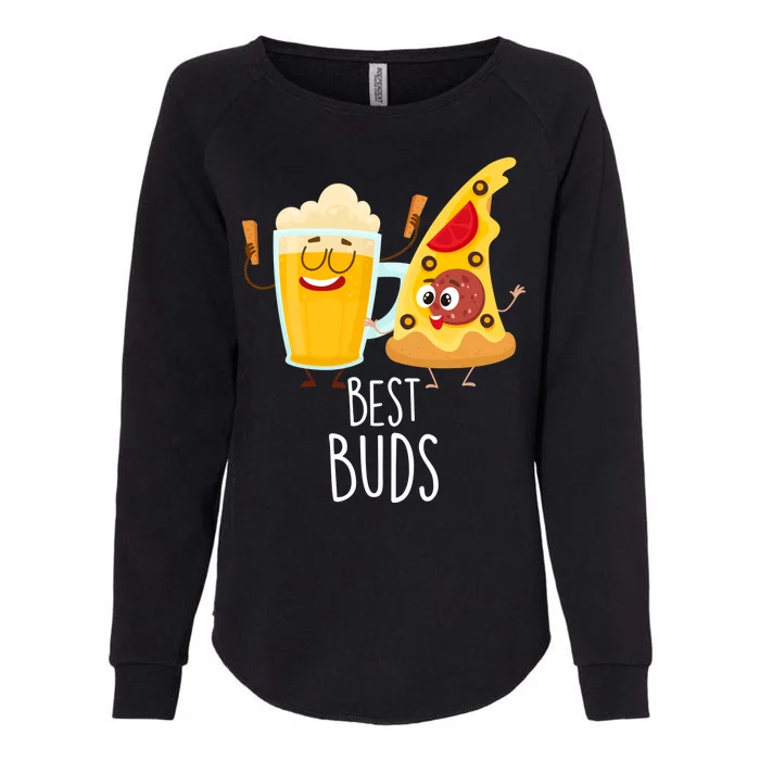 Best Buds Pizza And Beer Womens California Wash Sweatshirt