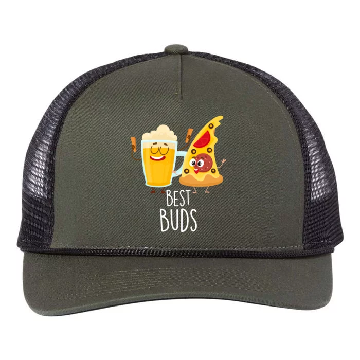 Best Buds Pizza And Beer Retro Rope Trucker Hat Cap