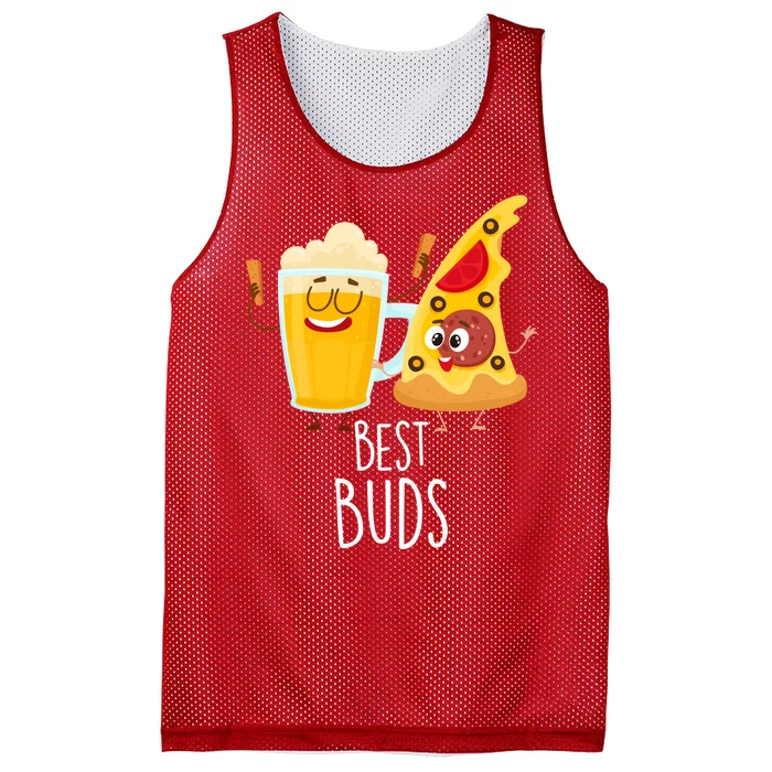 Best Buds Pizza And Beer Mesh Reversible Basketball Jersey Tank