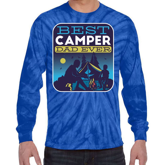 Best Camper Dad Ever Tie-Dye Long Sleeve Shirt