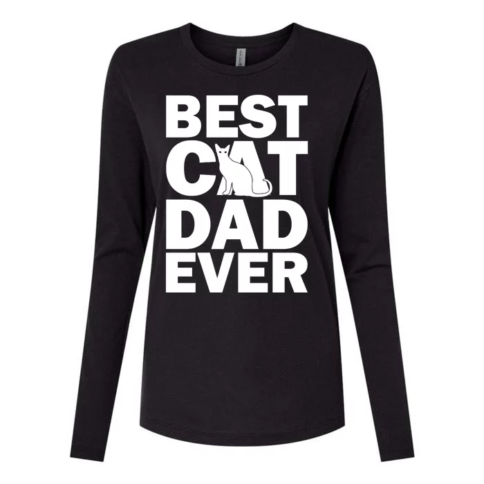 Best Cat Dad Ever Womens Cotton Relaxed Long Sleeve T-Shirt