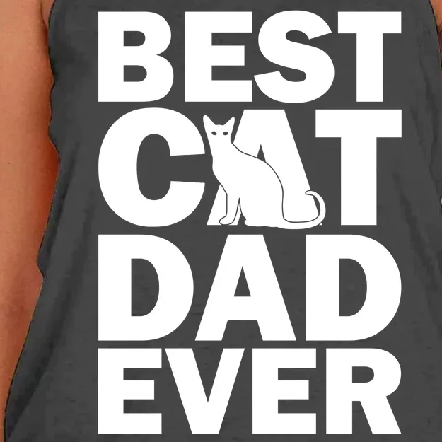 Best Cat Dad Ever Women's Knotted Racerback Tank