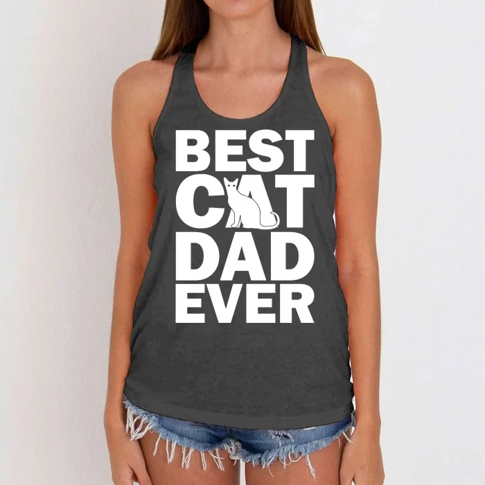 Best Cat Dad Ever Women's Knotted Racerback Tank