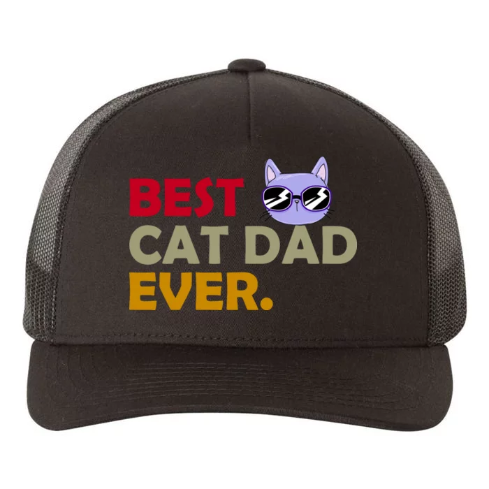 Best Cat Dad Ever Funny Cat Lover Yupoong Adult 5-Panel Trucker Hat