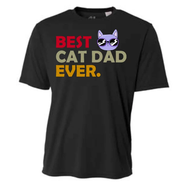 Best Cat Dad Ever Funny Cat Lover Cooling Performance Crew T-Shirt