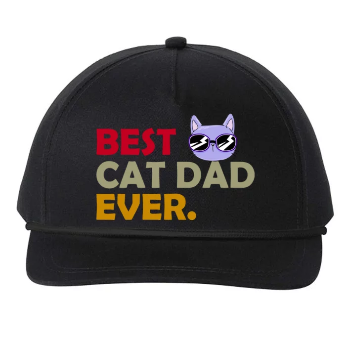 Best Cat Dad Ever Funny Cat Lover Snapback Five-Panel Rope Hat