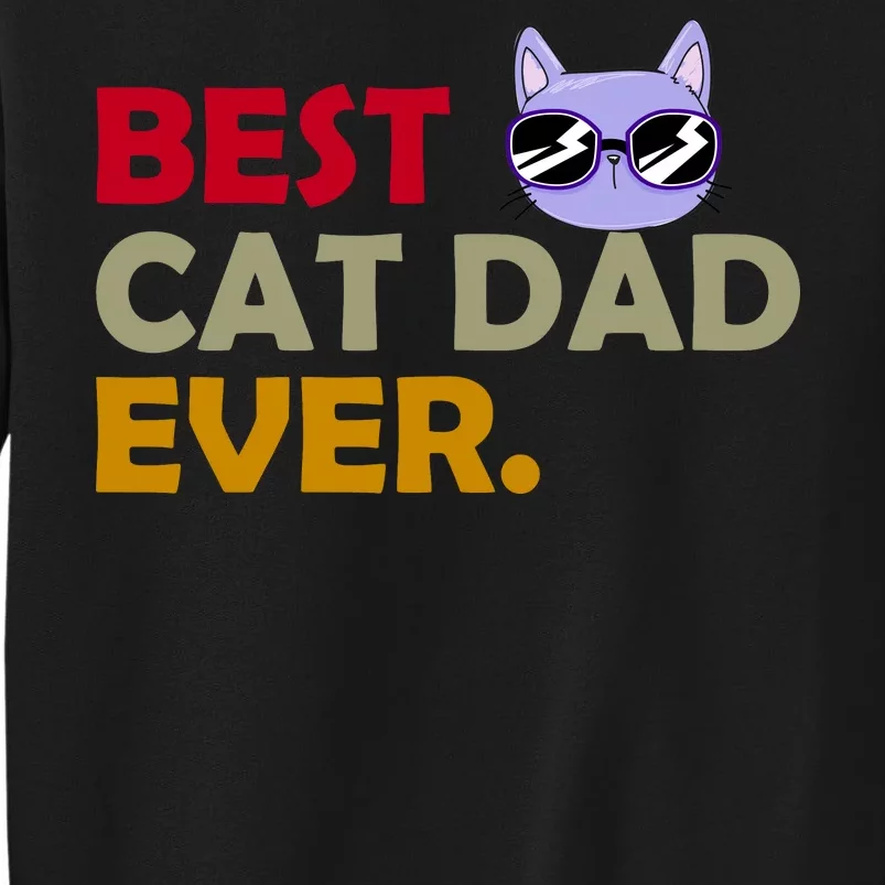 Best Cat Dad Ever Funny Cat Lover Tall Sweatshirt