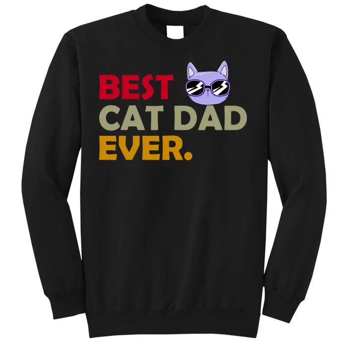 Best Cat Dad Ever Funny Cat Lover Tall Sweatshirt