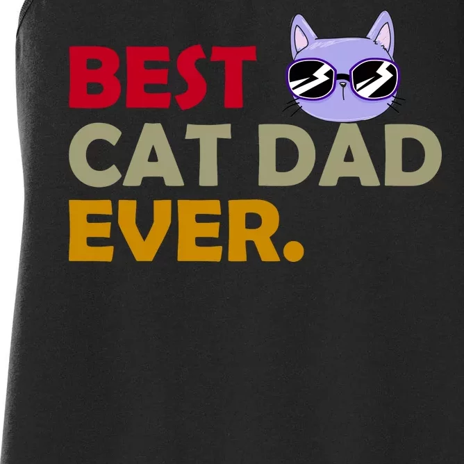 Best Cat Dad Ever Funny Cat Lover Women's Racerback Tank