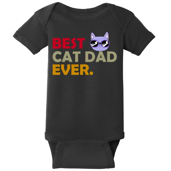 Best Cat Dad Ever Funny Cat Lover Baby Bodysuit