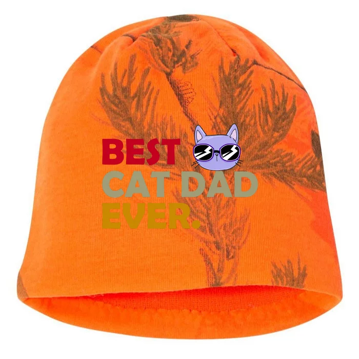 Best Cat Dad Ever Funny Cat Lover Kati - Camo Knit Beanie