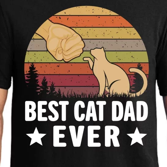 Best Cat Dad Ever Funny Cute Retro Pajama Set