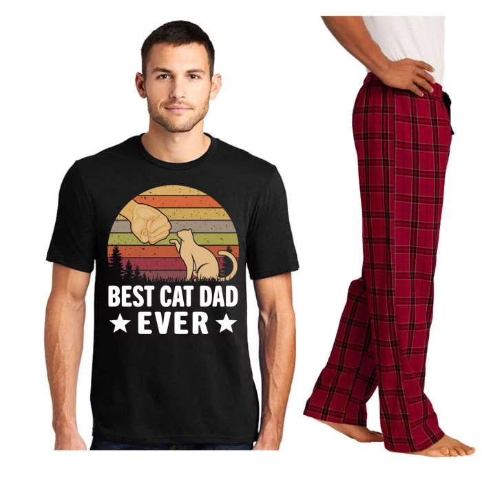 Best Cat Dad Ever Funny Cute Retro Pajama Set