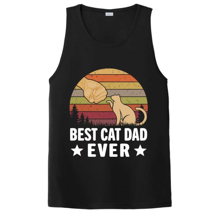 Best Cat Dad Ever Funny Cute Retro Performance Tank