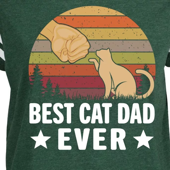 Best Cat Dad Ever Funny Cute Retro Enza Ladies Jersey Football T-Shirt