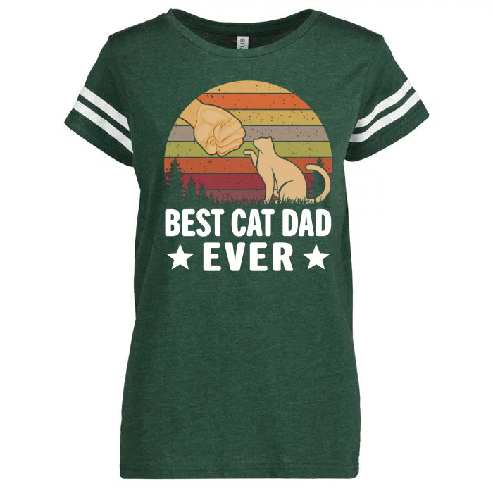 Best Cat Dad Ever Funny Cute Retro Enza Ladies Jersey Football T-Shirt