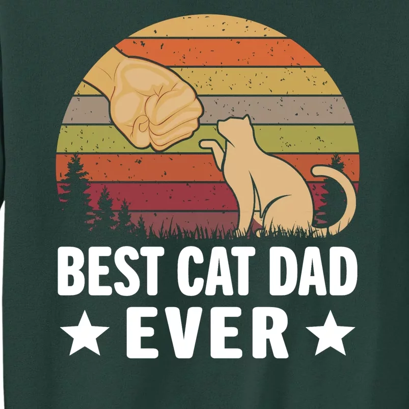 Best Cat Dad Ever Funny Cute Retro Tall Sweatshirt