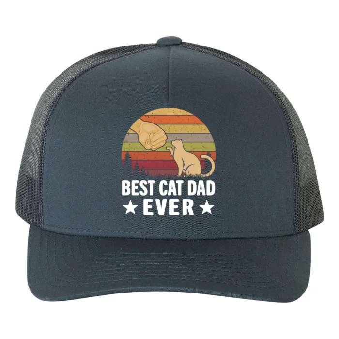 Best Cat Dad Ever Funny Cute Retro Yupoong Adult 5-Panel Trucker Hat