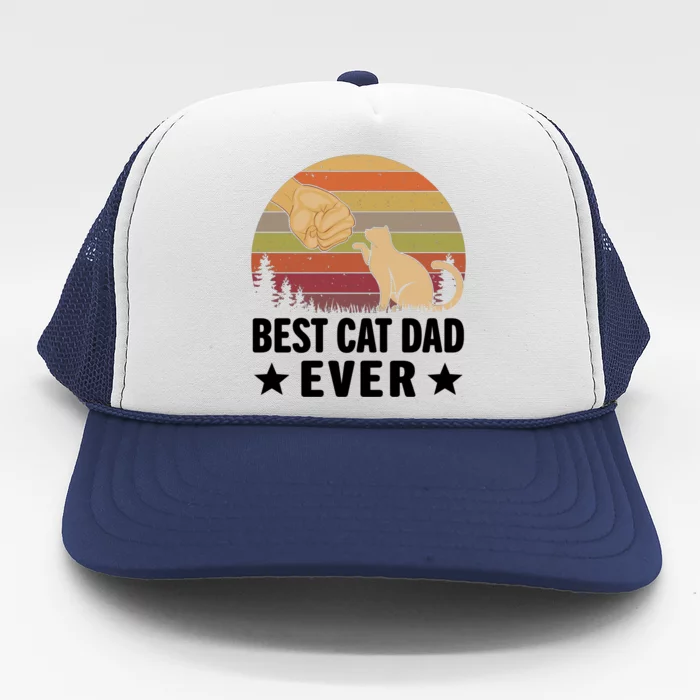 Best Cat Dad Ever Funny Cute Retro Trucker Hat