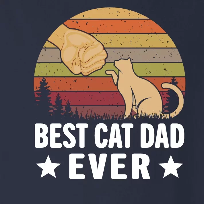 Best Cat Dad Ever Funny Cute Retro Toddler Long Sleeve Shirt