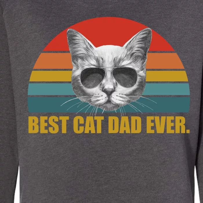 Best Cat Dad Ever Retro Sunset Womens California Wash Sweatshirt