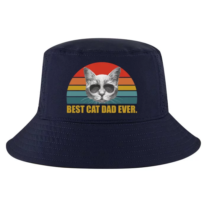 Best Cat Dad Ever Retro Sunset Cool Comfort Performance Bucket Hat