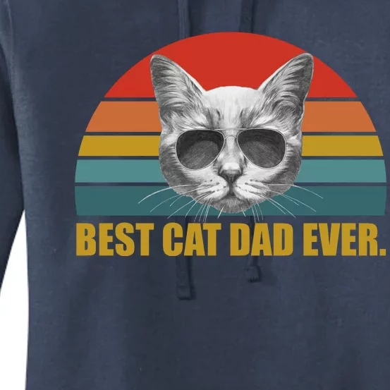 Best Cat Dad Ever Retro Sunset Women's Pullover Hoodie