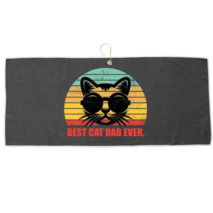 Best Cat Ever - Retro Vintage Design Large Microfiber Waffle Golf Towel