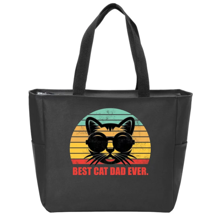 Best Cat Ever - Retro Vintage Design Zip Tote Bag