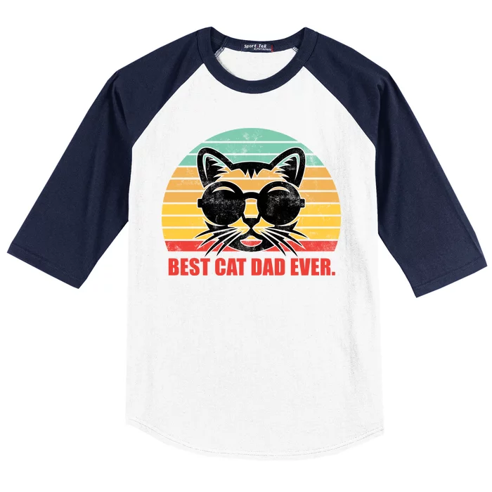 Best Cat Ever - Retro Vintage Design Baseball Sleeve Shirt