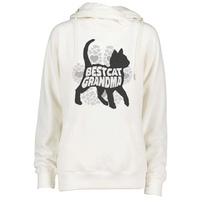 Best Cat Grandma Womens Funnel Neck Pullover Hood