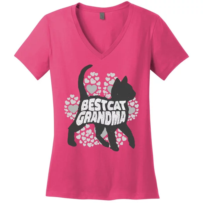 Best Cat Grandma Women's V-Neck T-Shirt