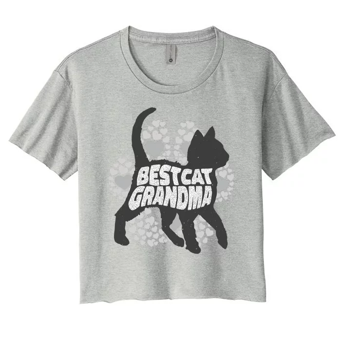 Best Cat Grandma Women's Crop Top Tee