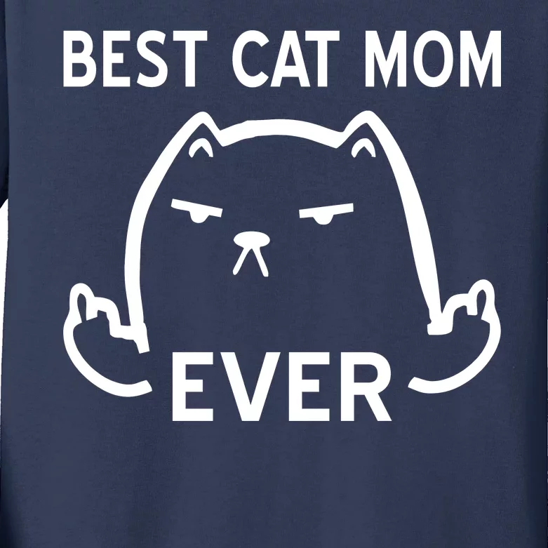 Best Cat Mom Ever Kids Long Sleeve Shirt