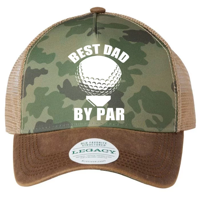 Best Dad By Par Funny Golf Dad Legacy Tie Dye Trucker Hat