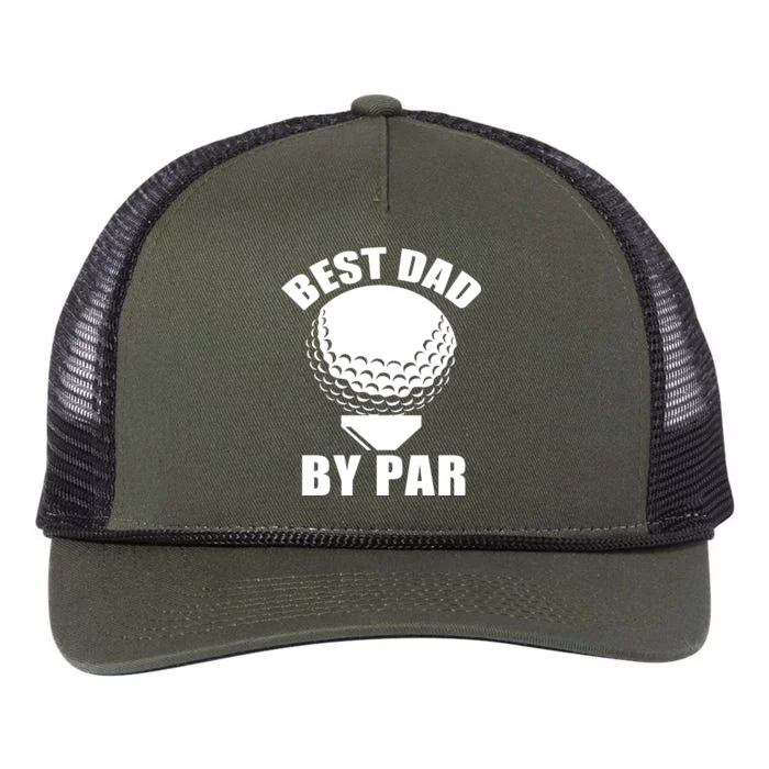 Best Dad By Par Funny Golf Dad Retro Rope Trucker Hat Cap