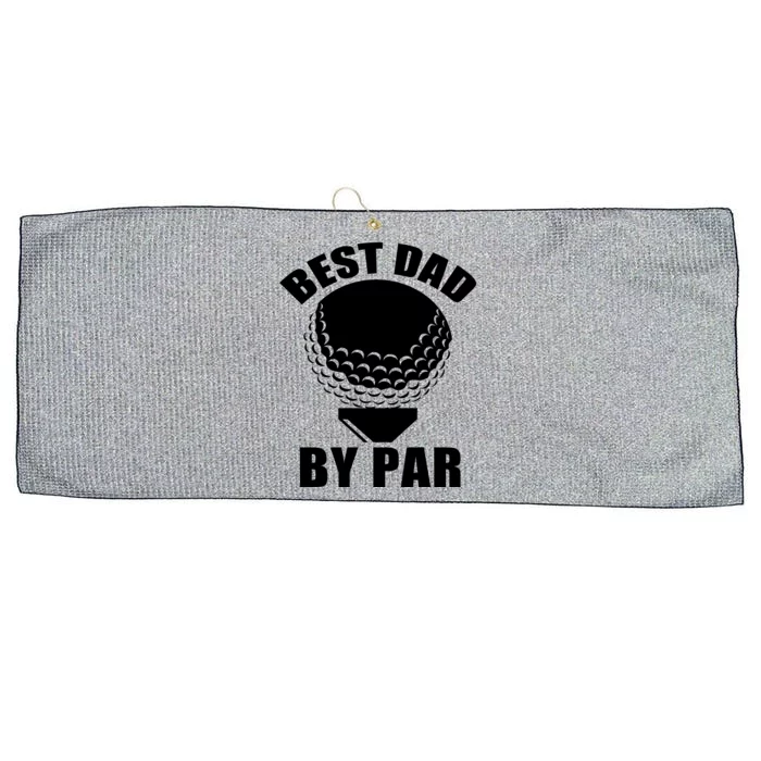 Best Dad By Par Funny Golf Dad Large Microfiber Waffle Golf Towel