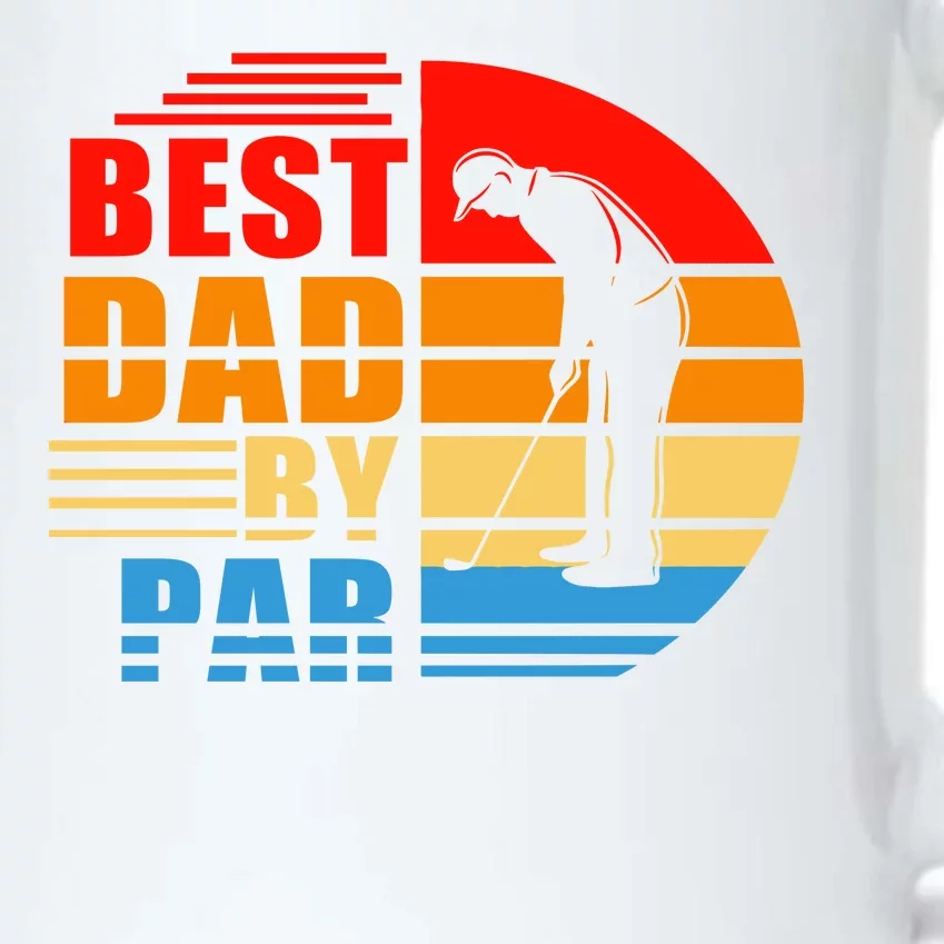 Best Dad By Par Retro Golf Sunset Black Color Changing Mug