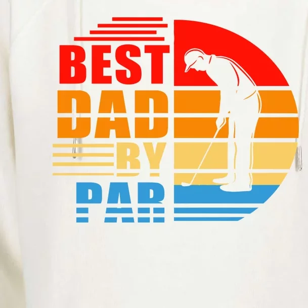 Best Dad By Par Retro Golf Sunset Womens Funnel Neck Pullover Hood