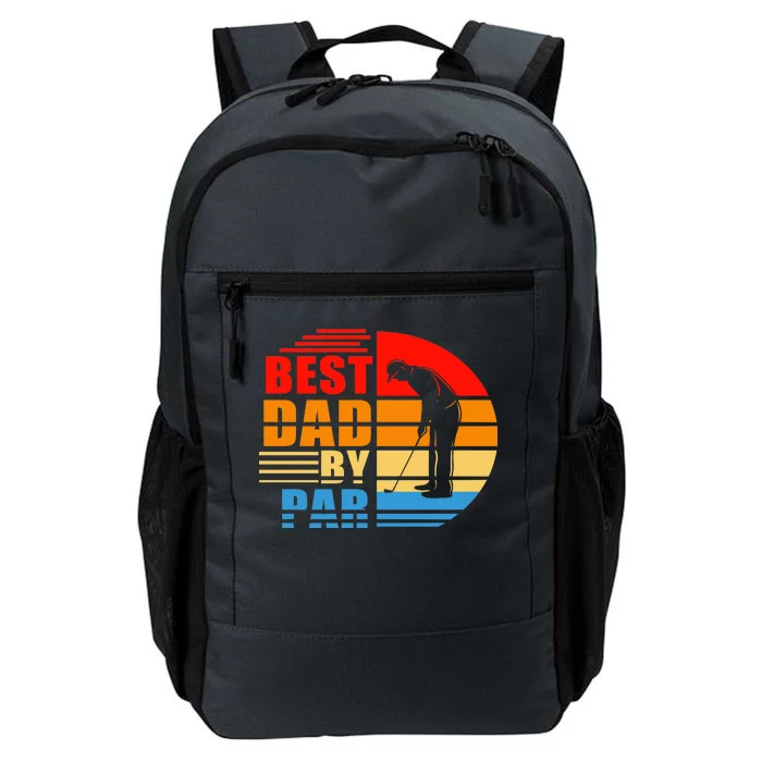 Best Dad By Par Retro Golf Sunset Daily Commute Backpack