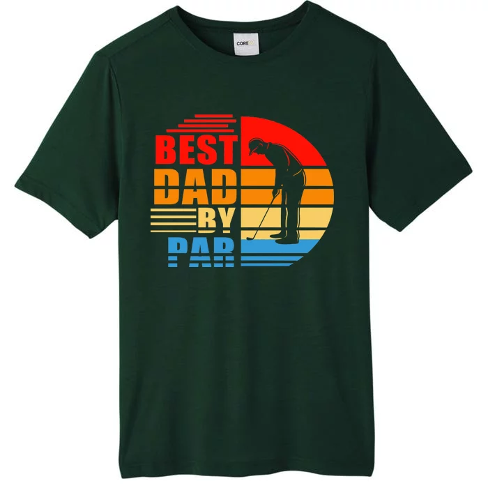 Best Dad By Par Retro Golf Sunset ChromaSoft Performance T-Shirt