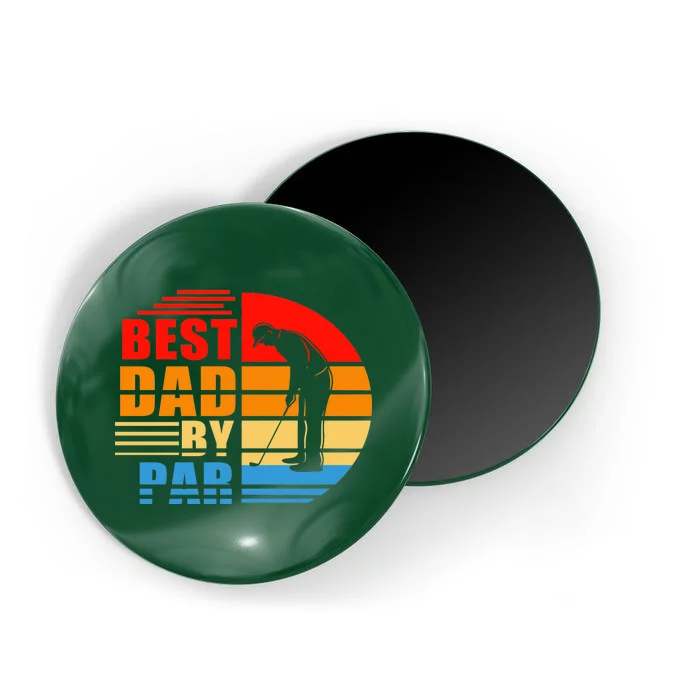 Best Dad By Par Retro Golf Sunset Magnet